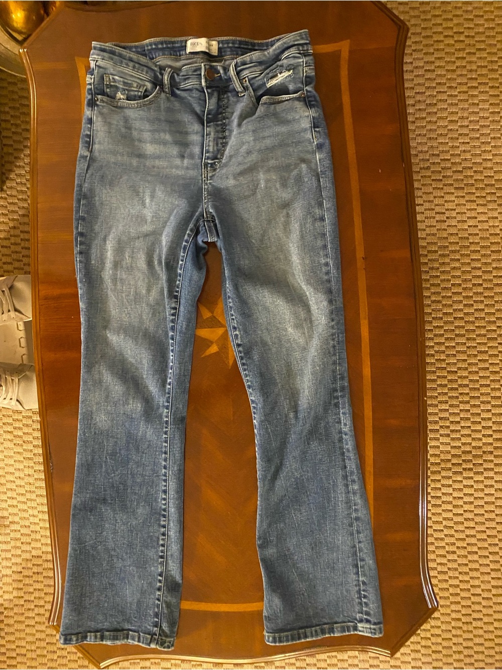 BKE Women's Light Blue Parker Boot Fit High Rise Stretch Jean